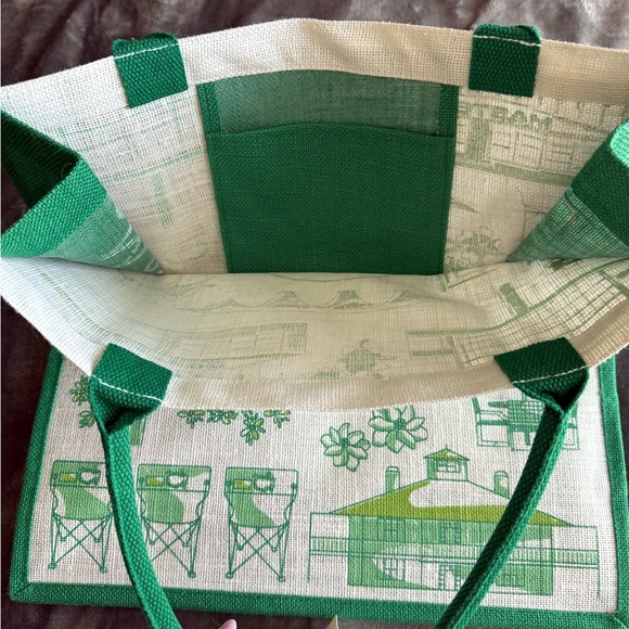 2025 Masters Golf Jute Tote Bag Augusta National New In Hand ANGC Green Beach - Picture 2 of 11